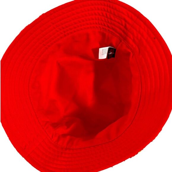 KNDIT Red and White Strawberry Print Bucket Hat Women’s OS Reversible. - Picture 2 of 7